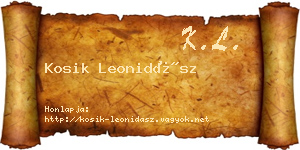 Kosik Leonidász névjegykártya